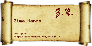 Zima Manna névjegykártya